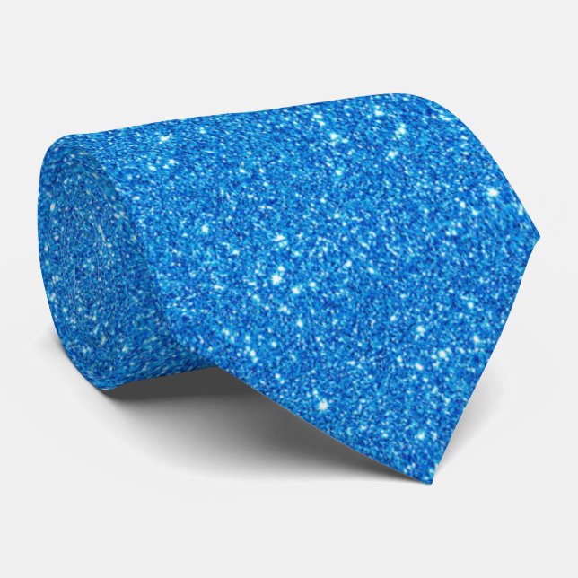 Sparkling Royal Blue Glitter Neck Tie (Rolled)