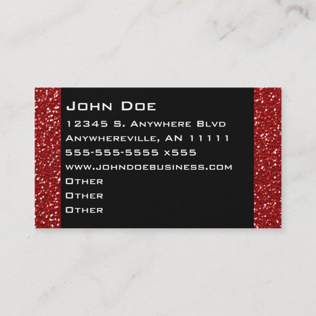 Sparkling Ruby Border Business Card (Front)