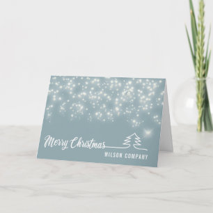 Sparkling script Merry Christmas  corporate Holida Holiday Card