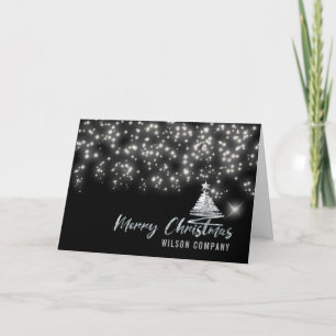 Sparkling script Merry Christmas corporate Holiday Card