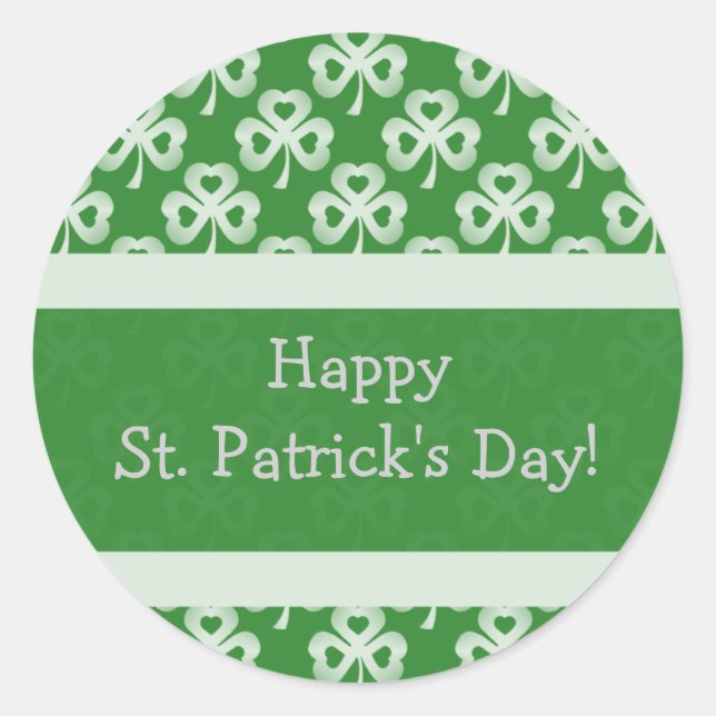 Sparkling Shamrocks Pattern Stickers (Front)