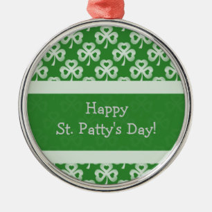 Sparkling Shamrocks Premium Round Ornament