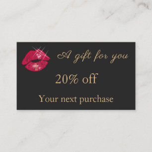 Sparkling Shiny Red Lips & Glitter Icons     Discount Card