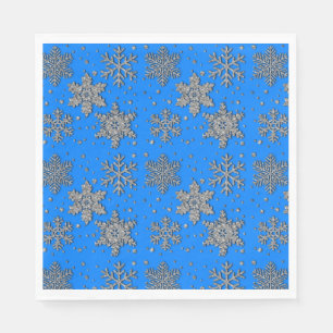 Sparkling silver glitter snowflakes    napkin
