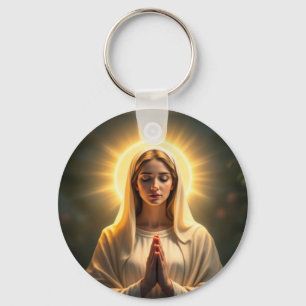 Sparkling Sincerity: Virgin Mary Prayer Key Ring