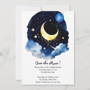 Sparkling Sky Boy Baby Shower Celestial Dreams Invitation