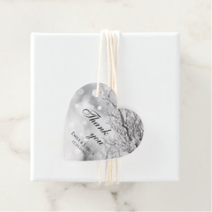 Sparkling Snow and Ice Winter Wedding Thank You Favour Tags