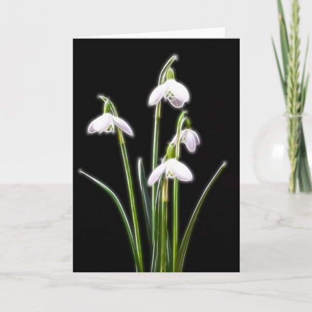 Sparkling Snowdrops Card (Front)