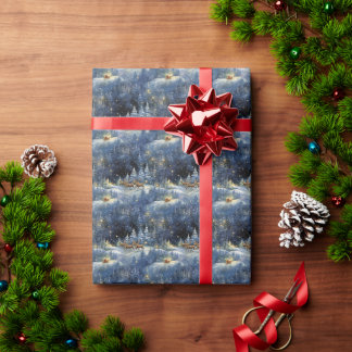 Sparkling, Snowy, Reindeer Wrapping Paper