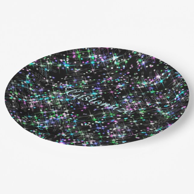 Sparkling Star Dust Paper Plates (Angled)