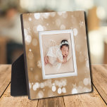 Sparkling Stars Gold Family Photo Keepsake Plaque<br><div class="desc">Made to look dimensional, a border of stars and dots on gold creates a beautiful frame for your favorite photo on this tabletop plaque with a built-in easel. The image is put directly on the hardboard panel for a stunningly crisp image with an easy wipe clean surface. Great as a...</div>