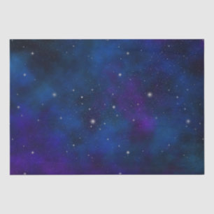 Sparkling Stars on Blue & Purple Space Background Tissue Paper