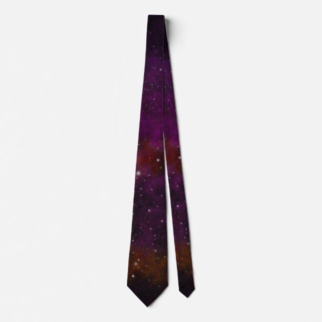 Sparkling Stars on Deep Red Space Background Tie (Front)