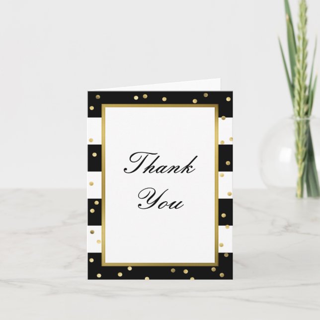 Sparkling Stripes | Elegant Thank You Card (Front)