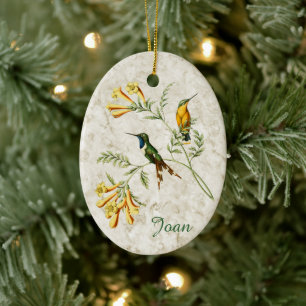 Sparkling Tailed Hummingbird Ceramic Tree Decoration
