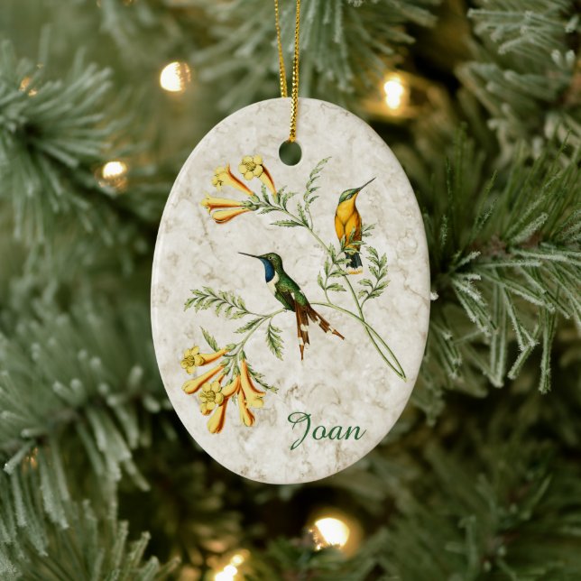 Sparkling Tailed Hummingbird Ceramic Tree Decoration (Tree)