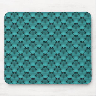 Sparkling Teal Retro Funk Circles Mousepad