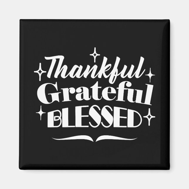 Sparkling Thanksgiving Quote Holiday Design Magnet (Front)