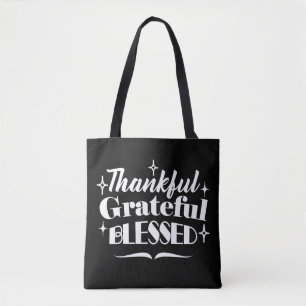 Sparkling Thanksgiving Quote Holiday Design Tote Bag