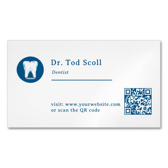 Sparkling Tooth Dentist Dental care Dentistry Magnetic Business Card (Front)