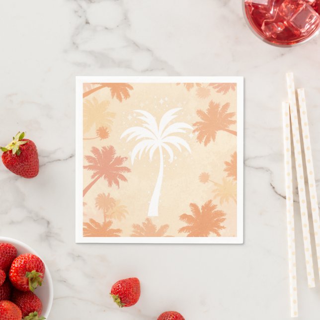 Sparkling Tropical Palm Tree Silhouette Napkin (Insitu)