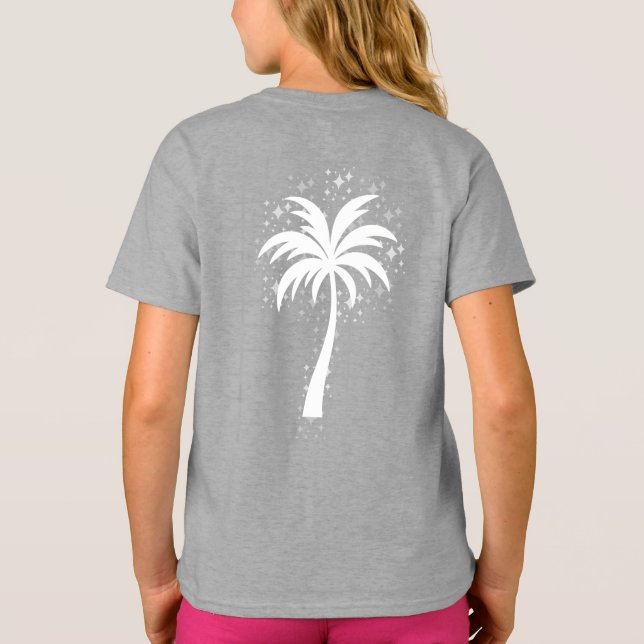 Sparkling Tropical Palm Tree Silhouette T-Shirt (Back)