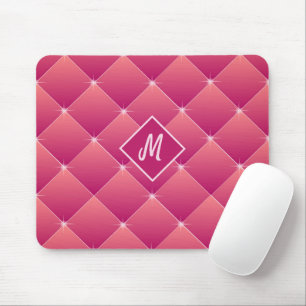 Sparkling Tuft of Pink & Purple Monogram Mouse Pad