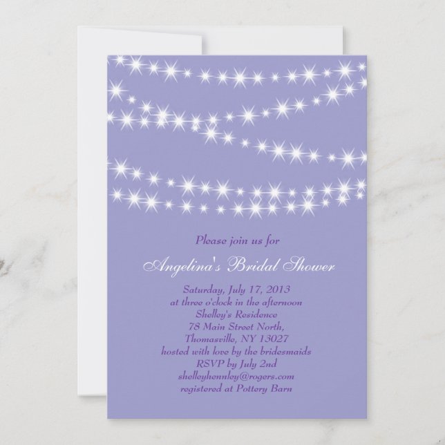 Sparkling Twinkle Lights Bridal Shower Invitation (Front)