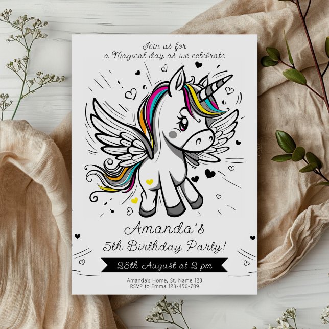 Sparkling Unicorn Dream Birthday Celebration Invitation (Creator Uploaded)