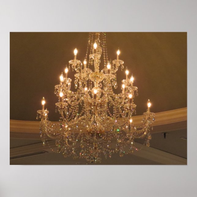 Sparkling Vintage Crystal Chandelier Poster (Front)