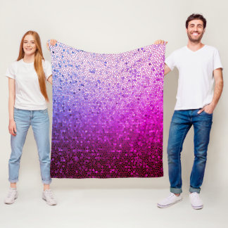 Sparkling Violet Mosaic Fleece Blanket