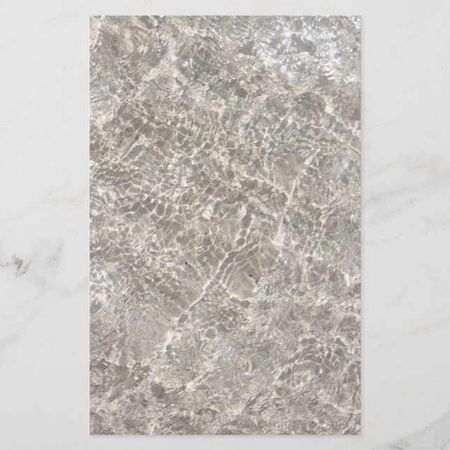 Sparkling water on beach sand summer stationery (Front)