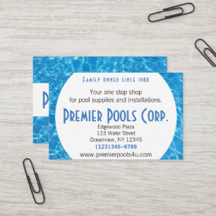 Sparkling Water Pool Spa Design Business Card