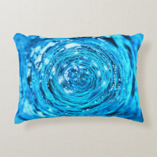 Sparkling water swirl look blue decorative cushion