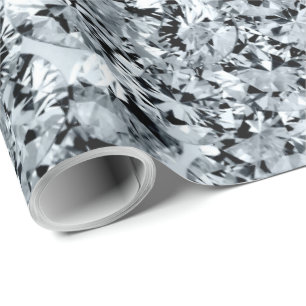Sparkling white diamonds pattern wrapping paper