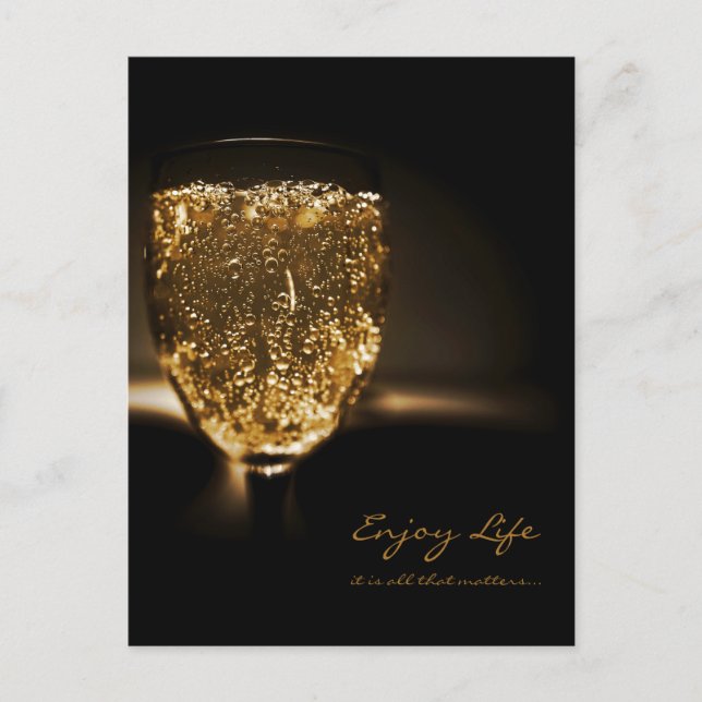 Sparkling Wine Champagne Inspirational Quote Life Postcard (Front)