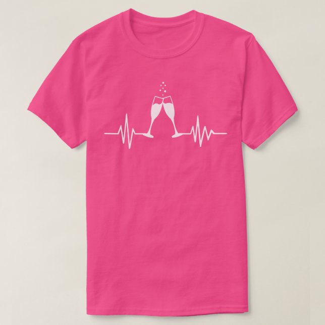 Sparkling wine glasses frequence T-Shirt (Design Front)