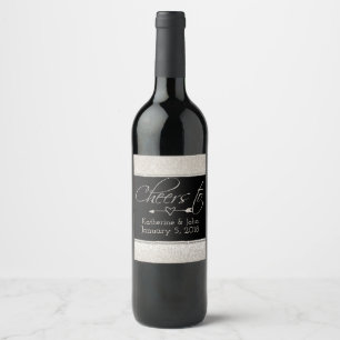Sparkling Wine Glitter Look Wedding Wine Label