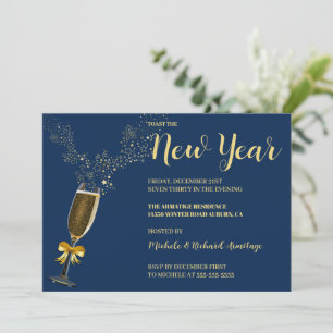 Sparkling Wine New Years Invitation