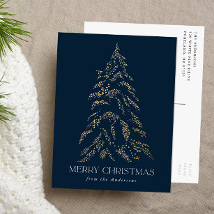 Sparkling Winter Pine Merry Christmas Non-Photo Holiday Postcard