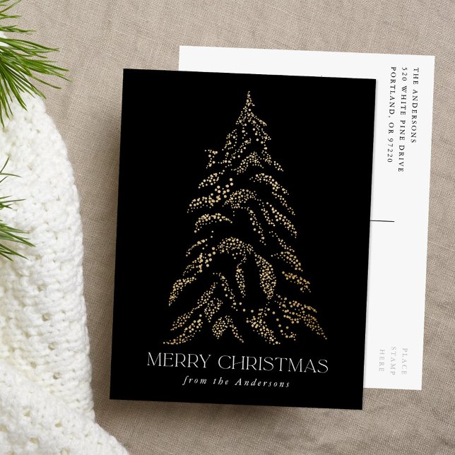 Sparkling Winter Pine Merry Christmas Non-Photo Holiday Postcard (Creator Uploaded)