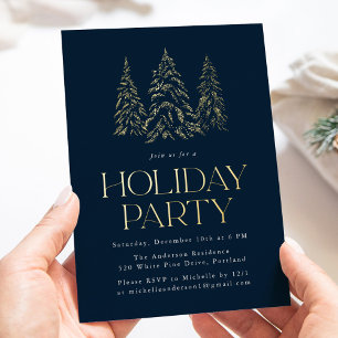 Sparkling Winter Pine Navy Holiday Party