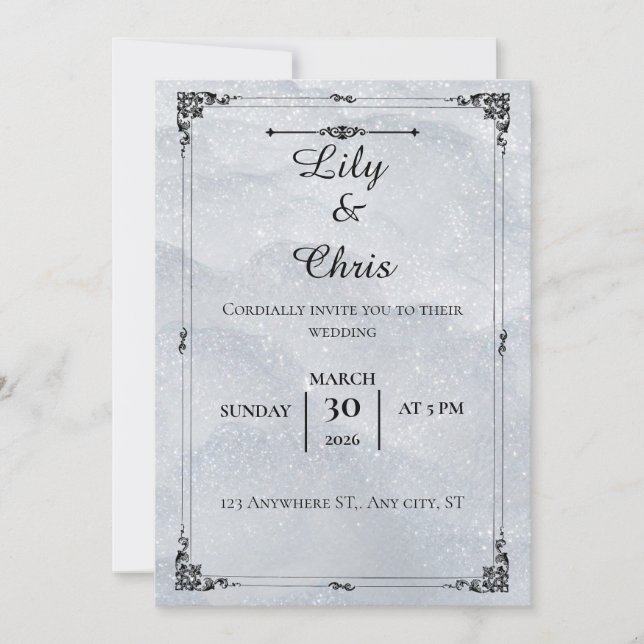 Sparkling Winter Wonderland Wedding Invitation (Front)