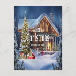 Sparkling Wishes for a Merry Christmas Postcard