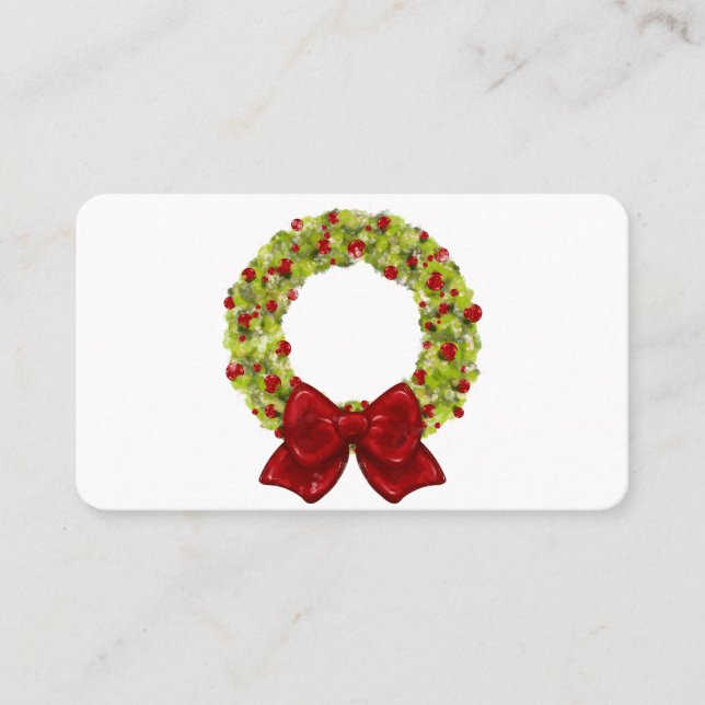 Sparkling Wreath - Multiple Colour Options Business Card (Front)