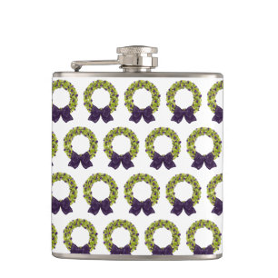 Sparkling Wreath - Multiple Colour Options Hip Flask