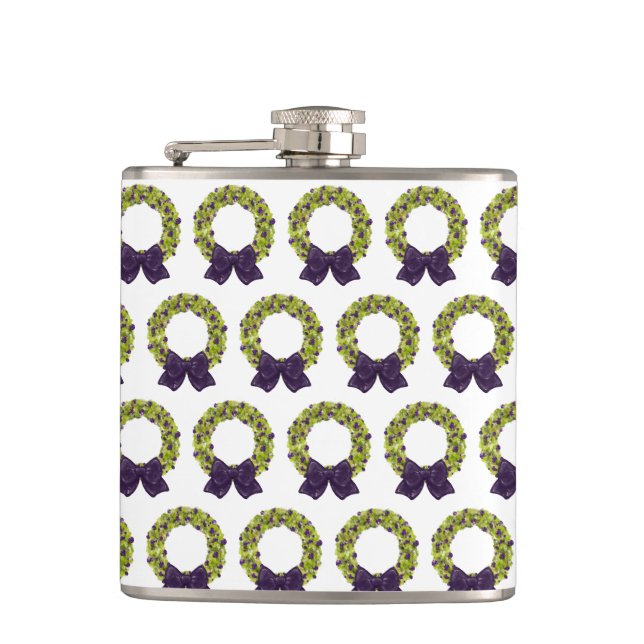 Sparkling Wreath - Multiple Colour Options Hip Flask (Front)