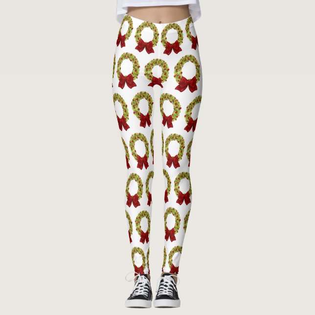 Sparkling Wreath - Multiple Colour Options Leggings (Front)