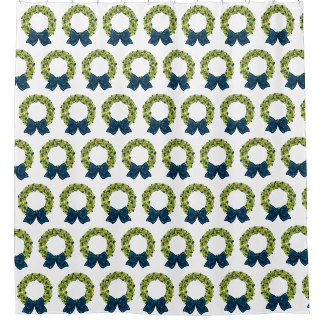 Sparkling Wreath - Multiple Colour Options Shower Curtain (Front)