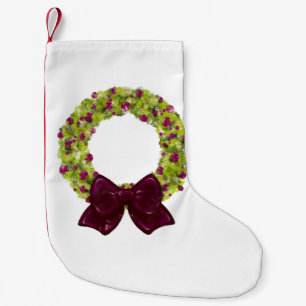 Sparkling Wreath - Multiple Colour Options Small Christmas Stocking